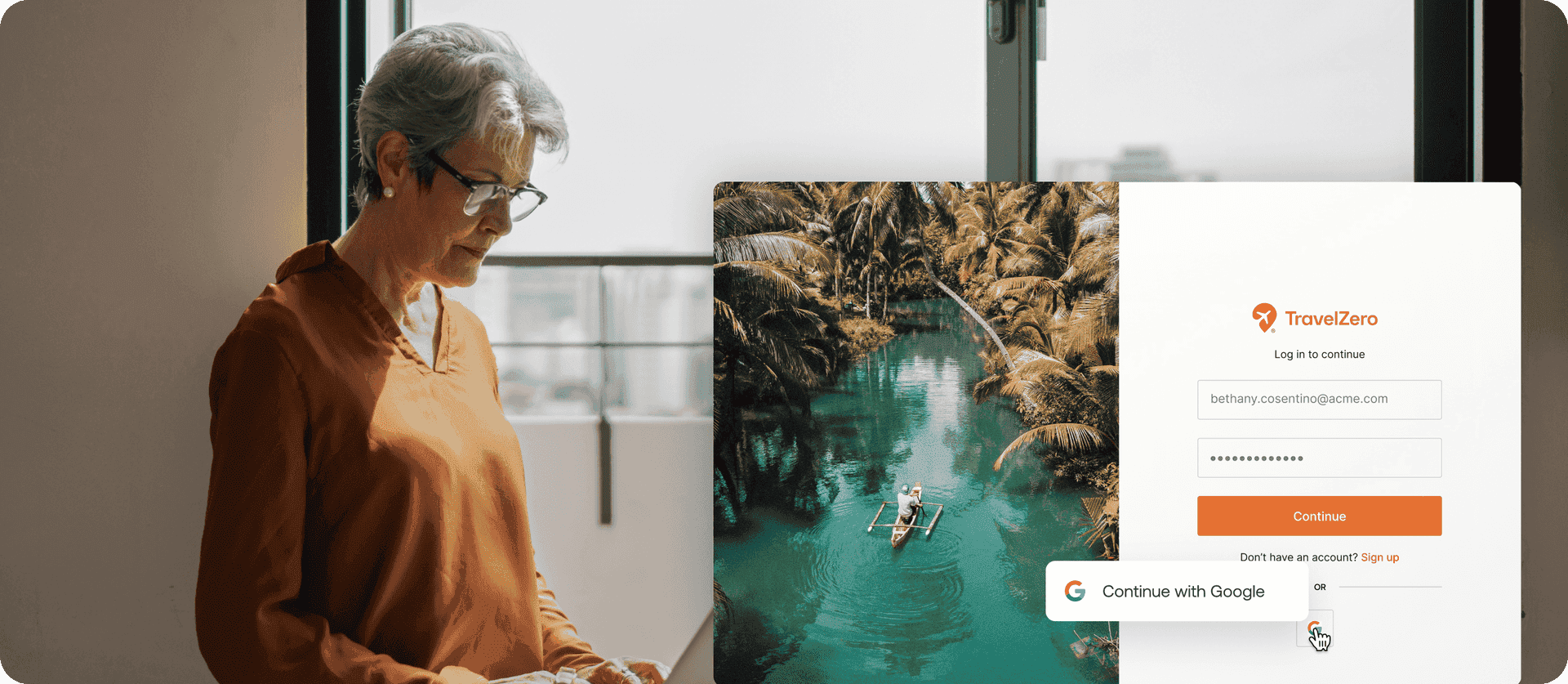 Women on their apartment logging in into a travel website