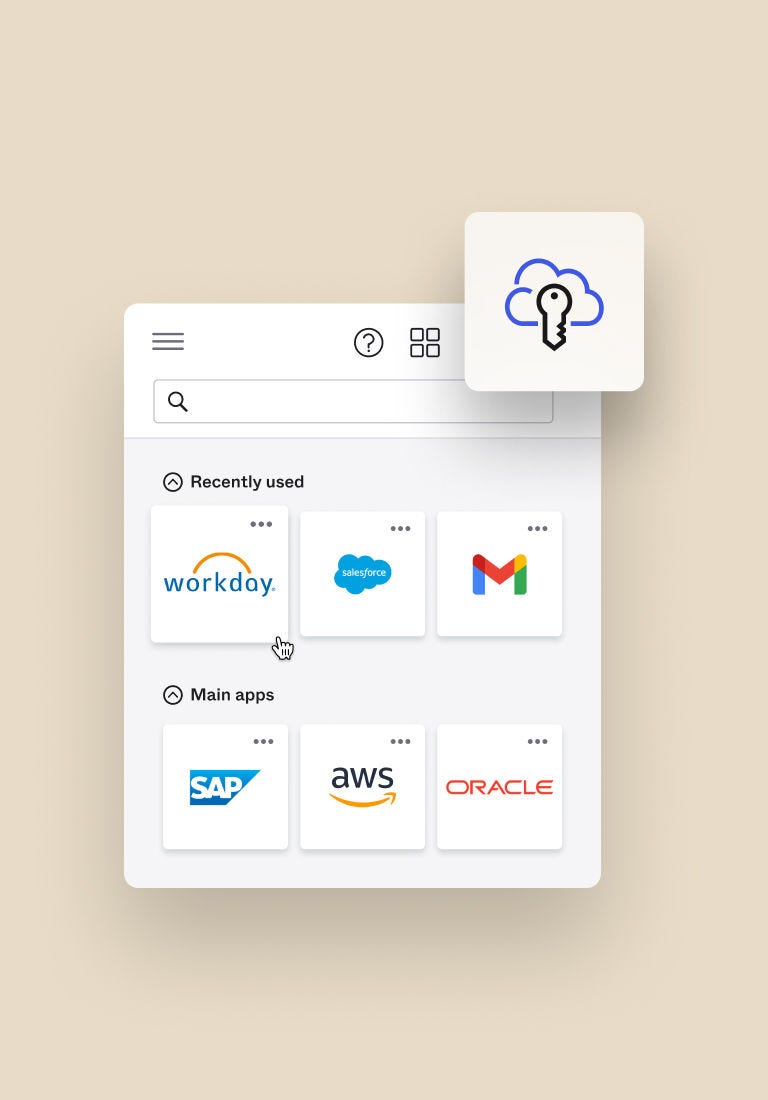 An image of a user logging into their dashboard using Okta single sign-on.